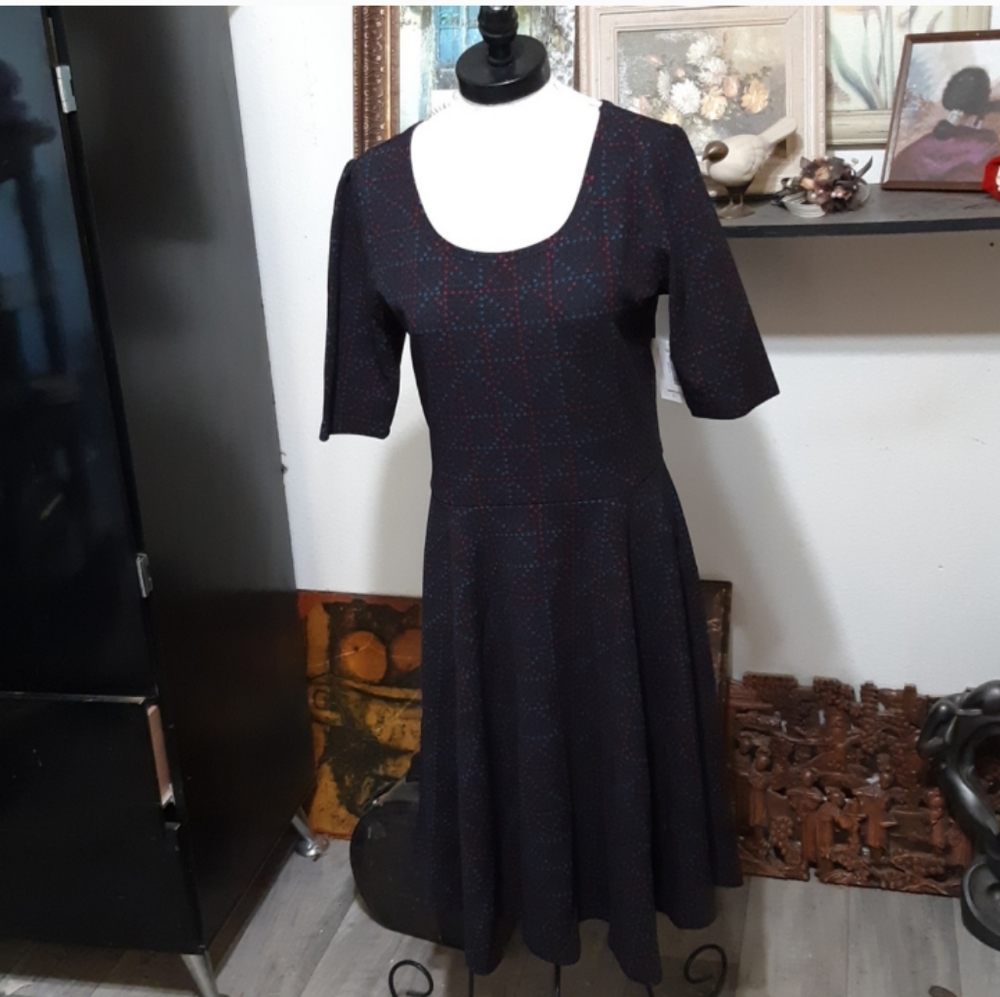 LULAROE Print Hostess Wives Dress Comfy Business houseguest sz XL b1